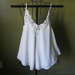 Embroidered chiffon top